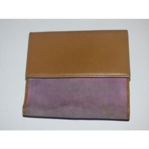 Gucci Jackie O Style Push Button Pink Suede And Camel Leather Vintage Wallet | AlmaBagz