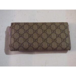 Gucci Brown Large G Logo Print Coated Canvas Leather Modern Wallet | AlmaBagz