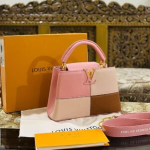 Louis Vuitton Capucines Women Bag - Premium Quality with Brand Box (Pink/Brown) | AlmaBagz