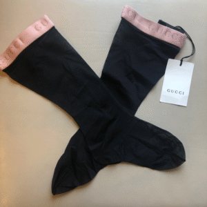 Gucci Mesh Calf Socks in Black | AlmaBagz