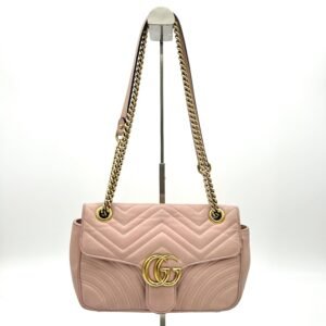 Gucci Pink Matelasse Leather Small GG Marmont Shoulder Bag Gucci  LA16947 | AlmaBagz