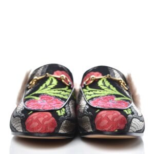 Gucci Women's Princetown Apron Toe Mules Tapestry Brocade | AlmaBagz