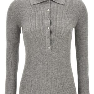 Gucci Women Web Ribbon Lurex Polo Shirt | AlmaBagz