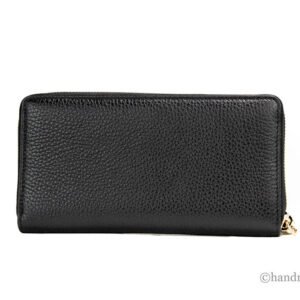 Gucci Cellarius Double Logo Black Leather Zip Around Wallet | AlmaBagz