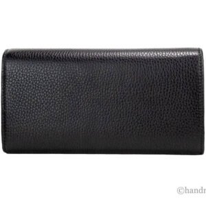 Gucci Cellarius Double Logo Black Leather Snap Flap Wallet | AlmaBagz