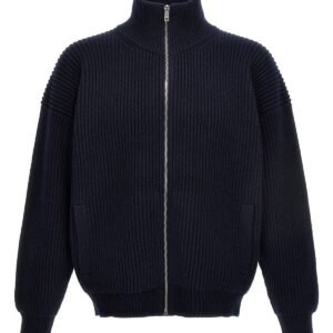 Gucci Men Logo Embroidery Ribbed Cardigan | AlmaBagz