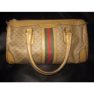 Gucci Vintage Pursesdesigner Purses Coated Canvas With Small G Logoleather In Browns With Wide Redgr | AlmaBagz