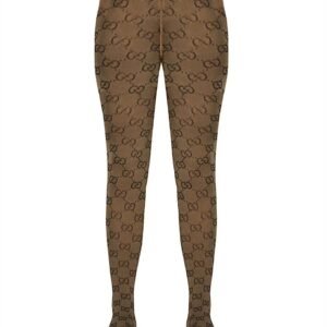 Gucci Interlocking GG Brown Patterned Tights | AlmaBagz