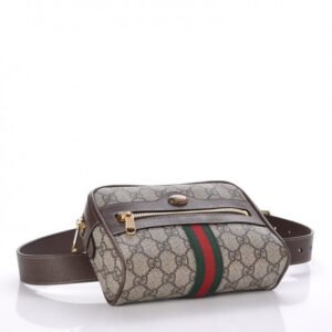 Gucci GG Supreme Monogram Web Ophidia Belt Bag | AlmaBagz