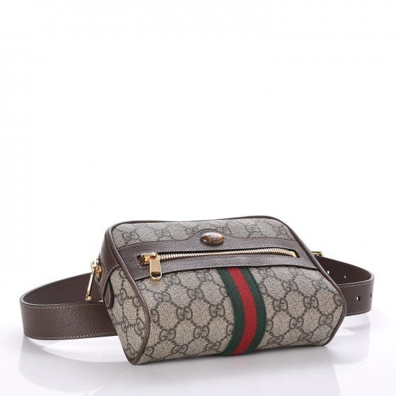 Gucci GG Supreme Monogram Web Ophidia Belt Bag | AlmaBagz