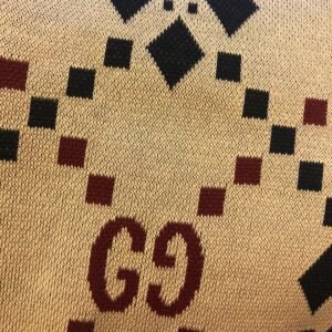 Gucci Shorts in Beige with Maroon and Blue Accents | AlmaBagz