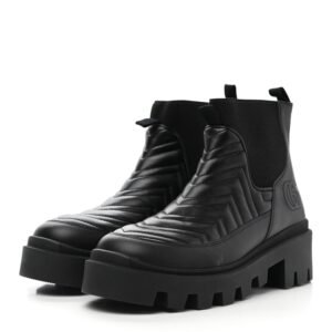 Gucci Nappa Matelasse Frances Chelsea Boots in Black | AlmaBagz