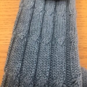 Gucci Cable Knit Threaded Socks with Blue Lamé | AlmaBagz