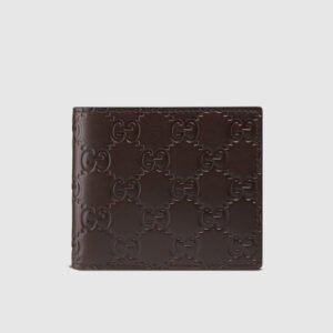 Gucci Signature Leather Bi-fold Wallet in Brown | AlmaBagz