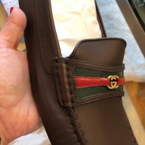 Gucci Web and Interlocking GG Driver Loafers in Brown | AlmaBagz