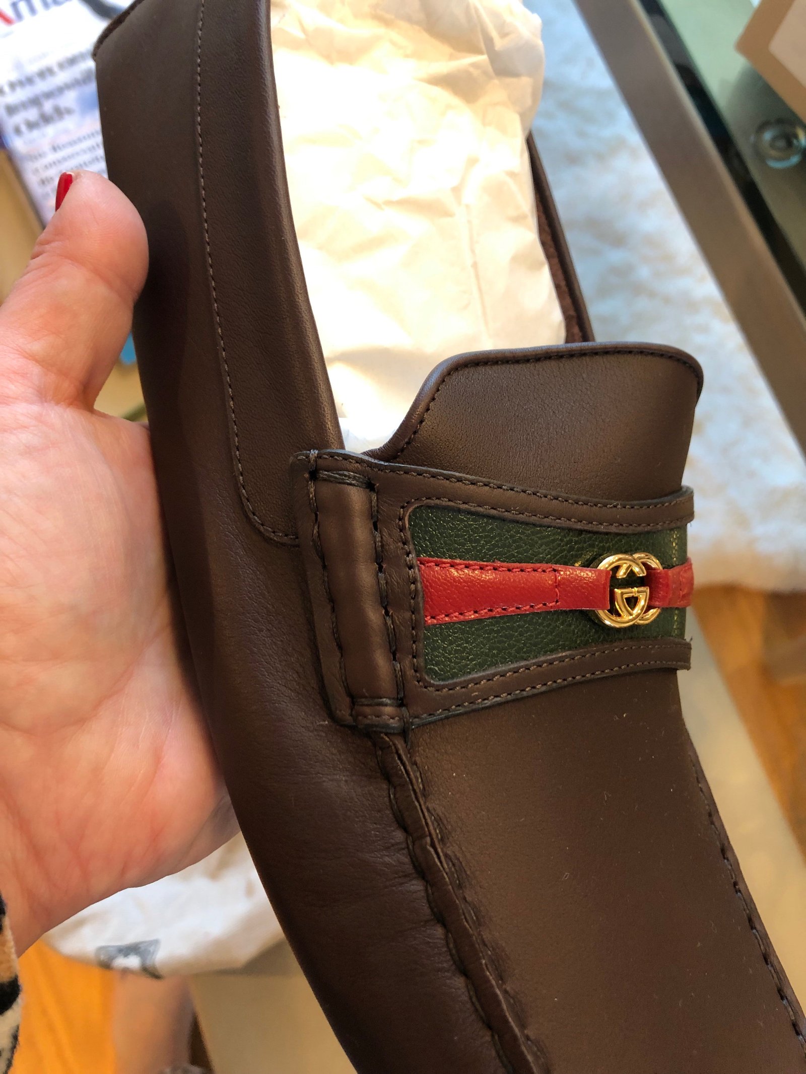 Gucci Web and Interlocking GG Driver Loafers in Brown | AlmaBagz