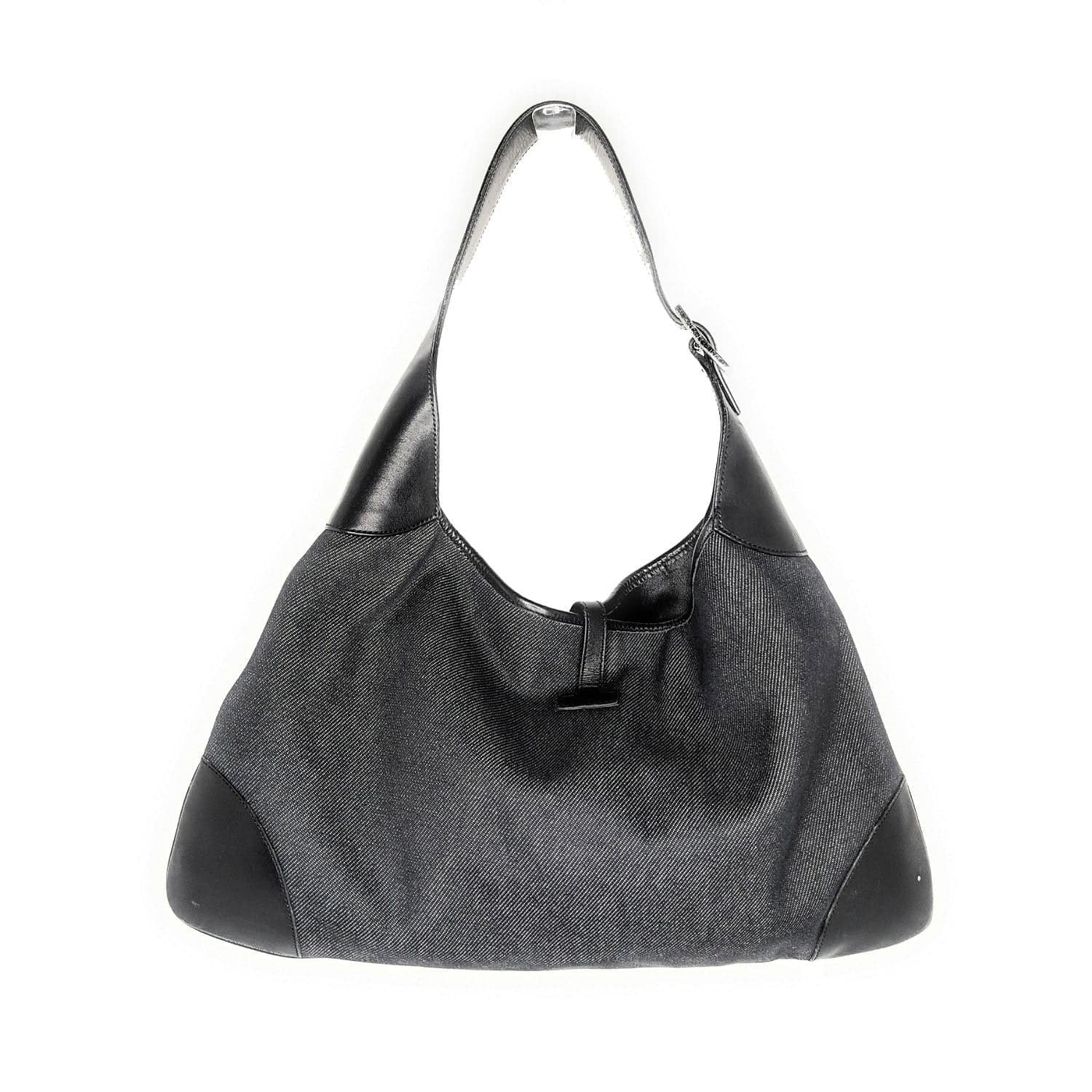Gucci Black Denim Jackie Shoulder Bag Hobo | AlmaBagz