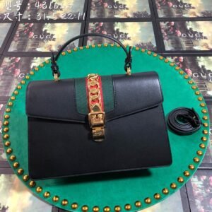 Gucci GG Sylvie Leather Medium Top Handle Bag | AlmaBagz