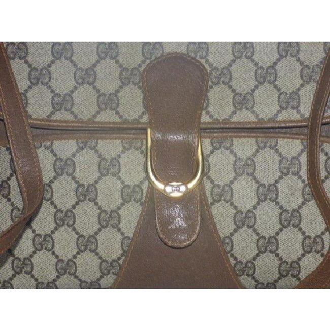 Gucci Vintage Pursesdesigner Purses Brown Large G Logo Print Coated Canvas And Brown Leather Shoulde | AlmaBagz