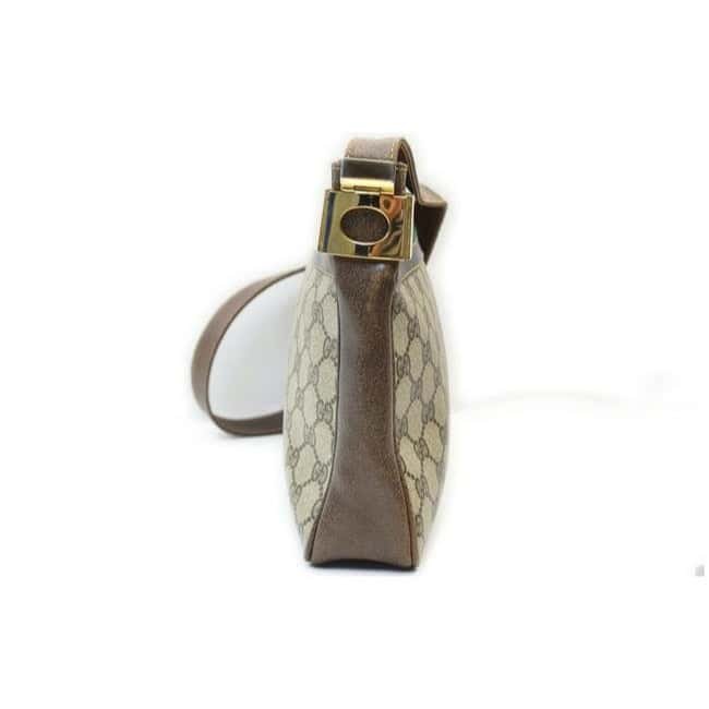 Gucci Supreme W Guccissima Print Coated Canvasleather Sherry Stripe Brown Gg Canvas Shoulder Bag | AlmaBagz