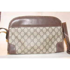 Gucci Vintage Gg Web Brown And Large G Logo Print Coated Canvas | AlmaBagz