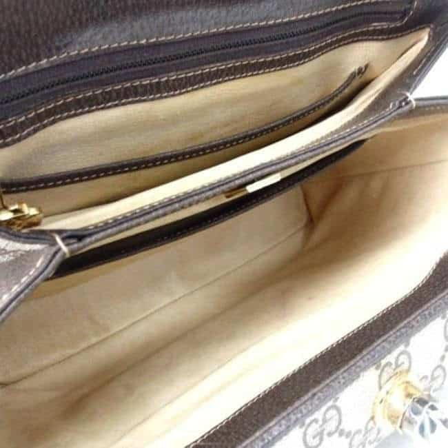 Gucci Bag Guccissima Boxy Top Handle Purse Brown G Print Gold Leather And Coated Canvas | AlmaBagz