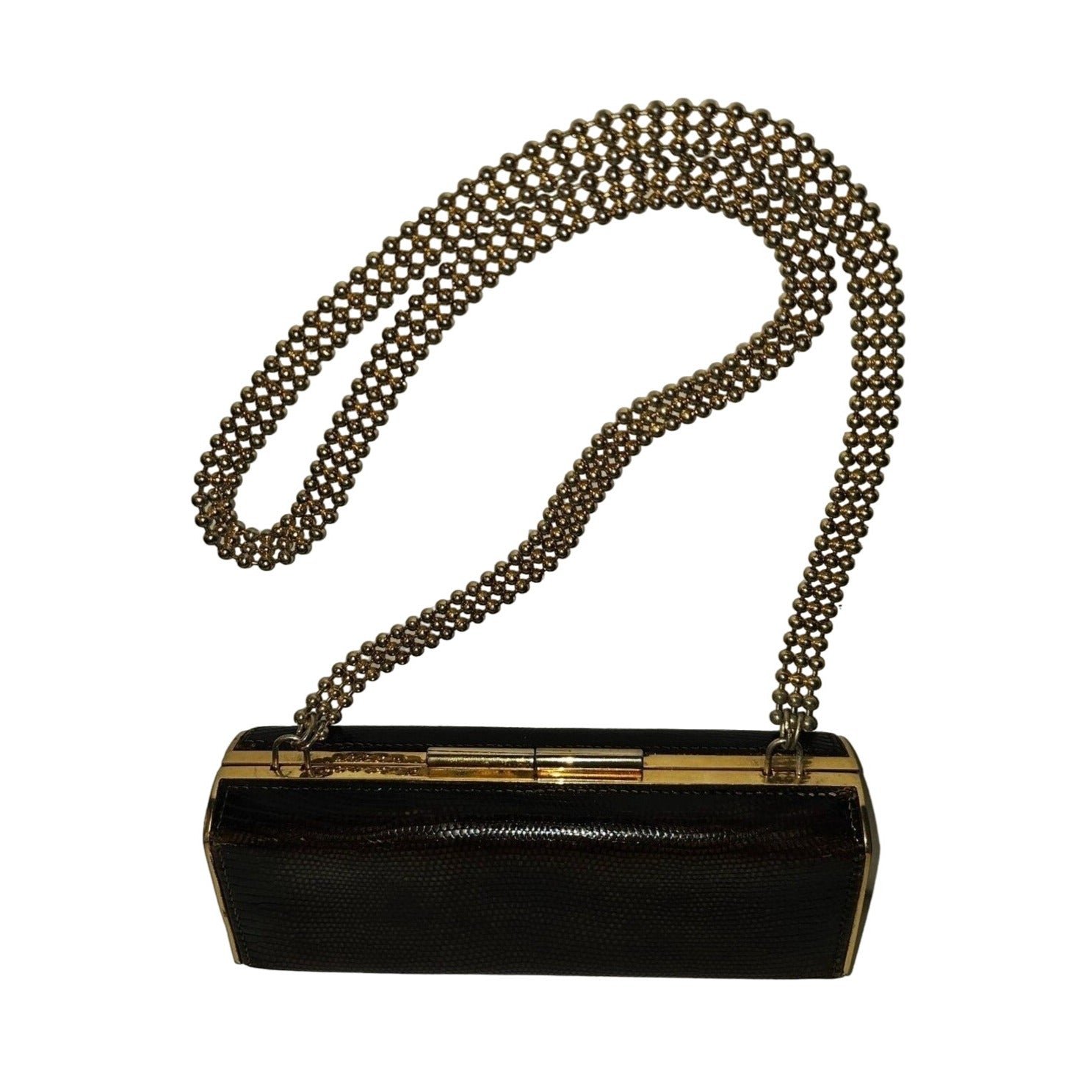 Gucci python two-way boxy 50's purse w gold chain strap | AlmaBagz