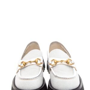 Gucci Silver Glitter Horsebit Platform Loafers SZ 39 | AlmaBagz