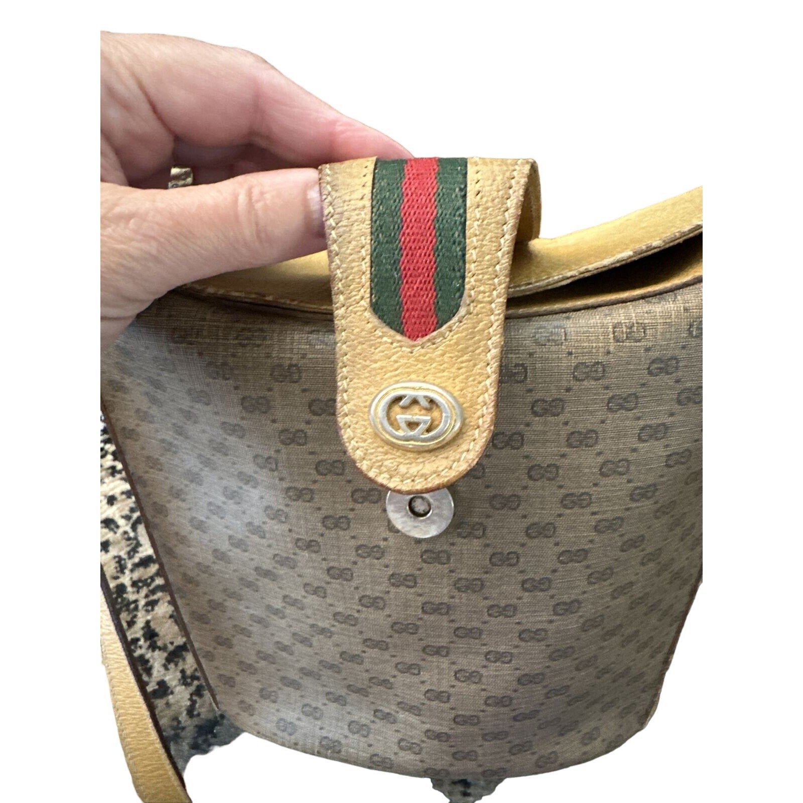 Gucci Accessory Collection brown micro Guccissima bucket bag | AlmaBagz - Image 8