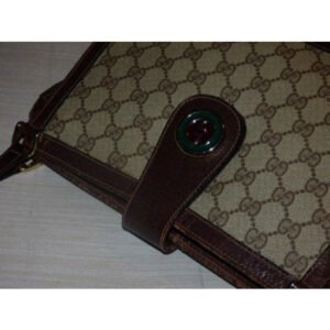 Gucci Vintage Satchelsdesigner Purses Shades Of Brown With Large G Logo Print Leathercoated Canvas S | AlmaBagz