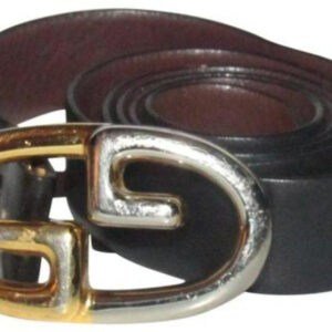 Gucci Black & Brown Leather, Removable & Reversible, Unisex Belt with an XL Two-tone GG Logo Buckle | AlmaBagz