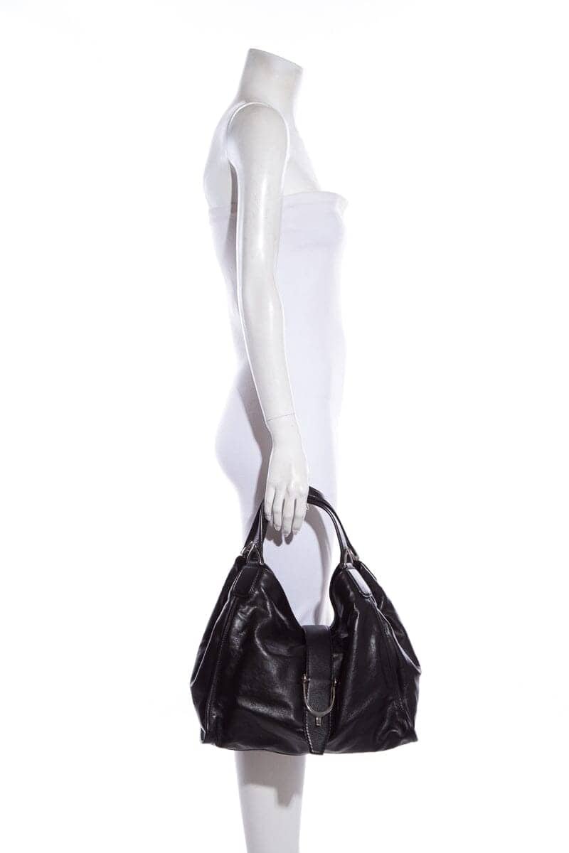 Gucci Black Leather D-Ring Tote | AlmaBagz