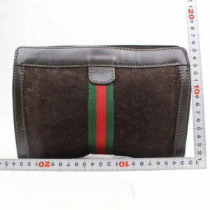 Gucci Vintage Accessory Collection Purses Brown Suede And Leather Clutch | AlmaBagz