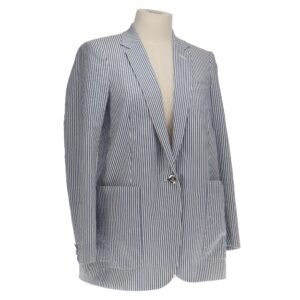 Gucci Blue Stripe Cotton Jacket | AlmaBagz