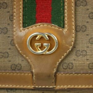 Gucci Vintage Line Cross Bodyshoulder Brown Micro Guccissima Print On Camel Coated Canvas With Camel | AlmaBagz