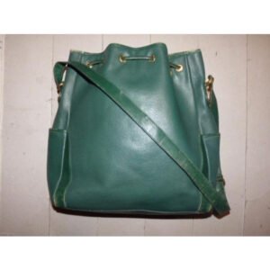 Gucci Horsebit Bucket Bag Xl Drawstring Accents Green W Gold Horseshoes Leather Satchel | AlmaBagz