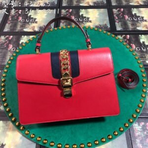 Gucci GG Sylvie Leather Medium Top Handle Bag | AlmaBagz