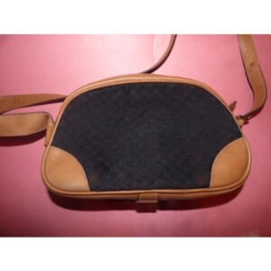 Gucci W Micro Guccissima Print Canvasleather Exterior Pocket Black Leather And Gg Leather Satchel | AlmaBagz