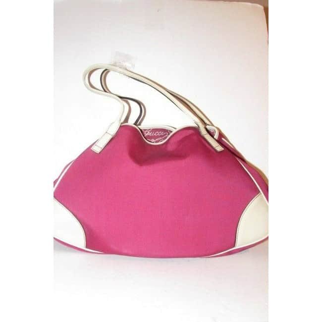 Gucci Bag And Boulevard Tote With Logo On Front Bubblegum Pink Canvas Leather Tote | AlmaBagz