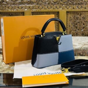 Louis Vuitton Capucines Women Bag - Premium Quality with Brand Box (Black/Blue) | AlmaBagz