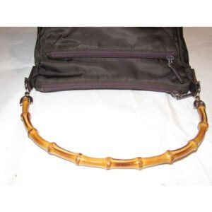 Gucci Vintage Brown Canvas And Leather With A Bamboo Handle Accents Satchel | AlmaBagz