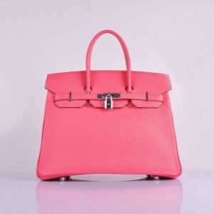 Hermes Birkin 35cm Togo Leather Handbags Lip Pink Silver | AlmaBagz