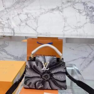 Louis Vuitton Capucines Women Bag - Premium Quality with Brand Box (Black/White) | AlmaBagz