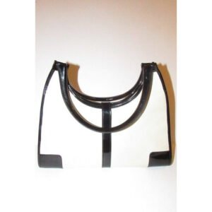 Gucci Shoulder Bag Bardot Jackie Handle White Black Leather Satchel | AlmaBagz