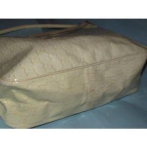 Gucci Abbey Vintage Yellow Large G Logo Print Patent Leather Hobo Bag | AlmaBagz