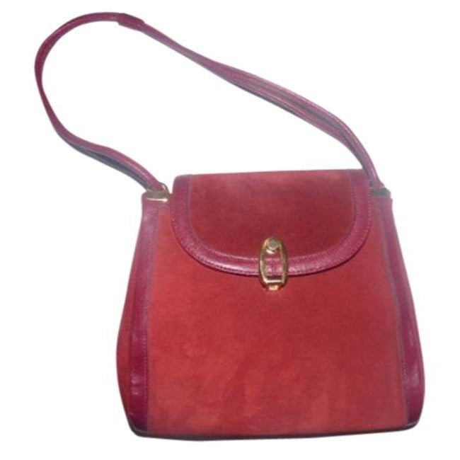 Gucci And Leather Satcheldesigner Purses Red Suede Shoulder Bag | AlmaBagz - Image 6