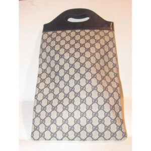 Gucci Guccissima Print Top Handle Shopper Navy Leather And Coated Canvas Tote | AlmaBagz