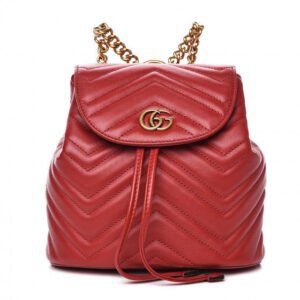 Gucci Marmont Quilted Leather Backpack in Red | AlmaBagz