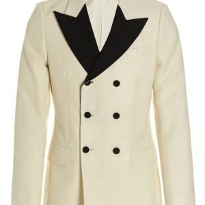 Gucci Men Mohair Wool Double Breast Blazer Jacket | AlmaBagz