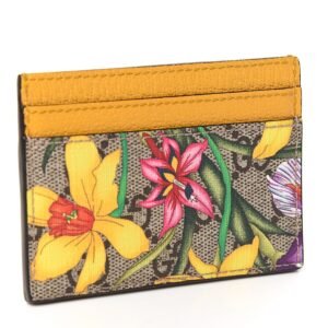Gucci Ophidia GG Floral Card Case in Yellow | AlmaBagz